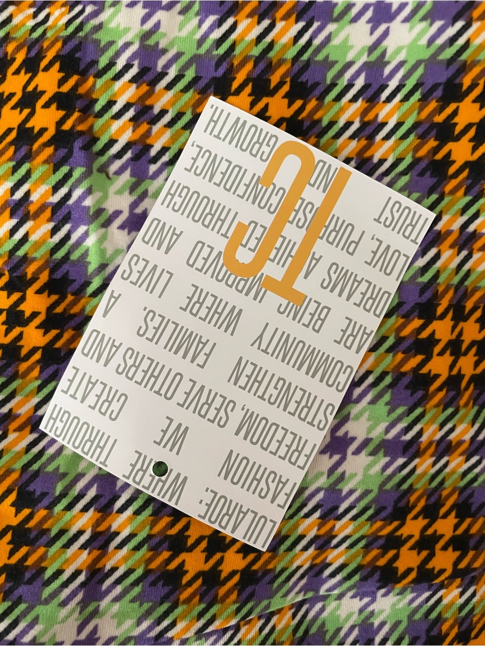 NWT Lularoe Halloween collection leggings size TC (Tall/Curvy) plaid